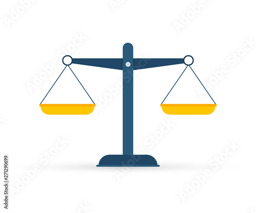 Scales icon. Libra isolated on white background. Vector stock illustration.