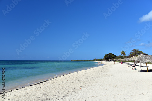 Sunbathers at Playa Ancon Beach in Trinidad  Cuba