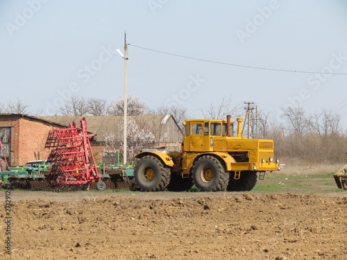 Yellow tractor