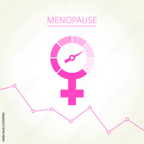 Menopause concept with woman gender sign -  climax, climacteric female icon