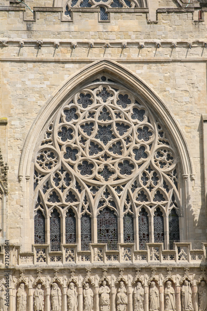 detail of the cathedral of exeter