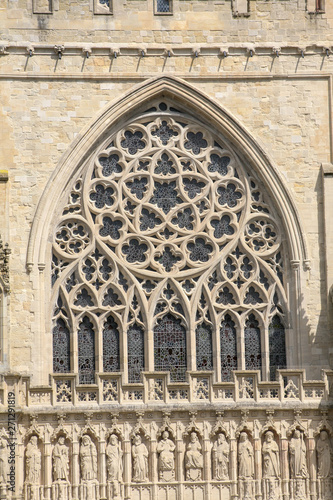 architectural detail of the cathedral of exeter
