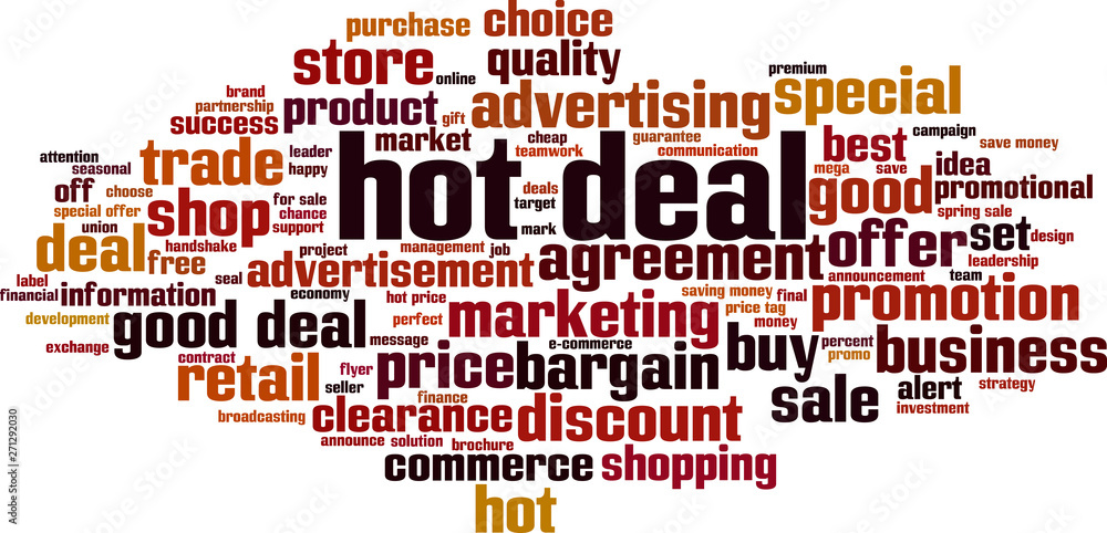 Obraz premium Hot deal word cloud