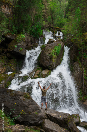 Waterfall in Altai Mountain...