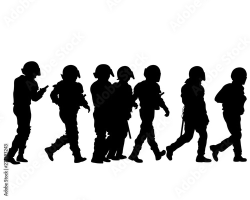 People of special police force on white background