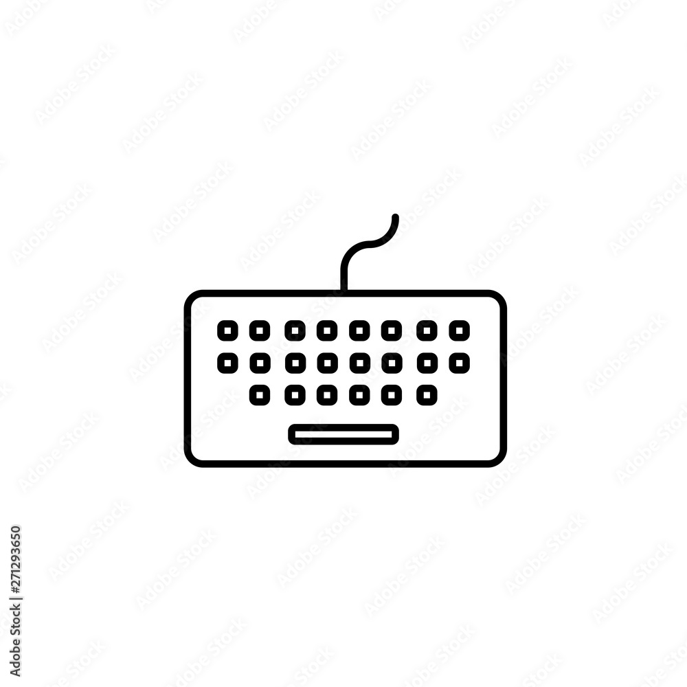 Keyboard Line Icon On White Background Keyboard Line Icon On White Background