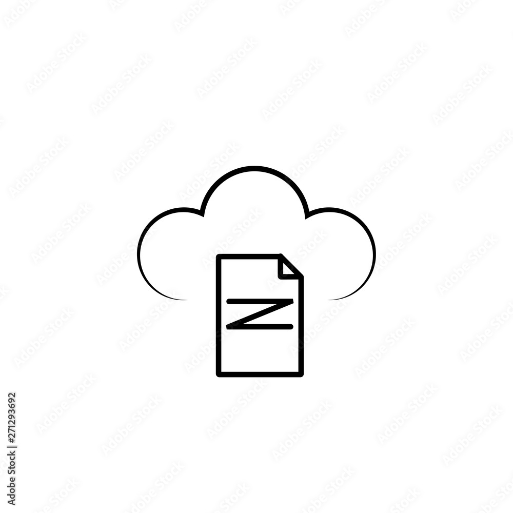 Cloud computing - communication concept with document icons Cloud computing - communication concept with document icons