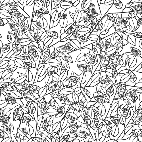 vector leaves green sketch vector illuatration cartoon style background pattern