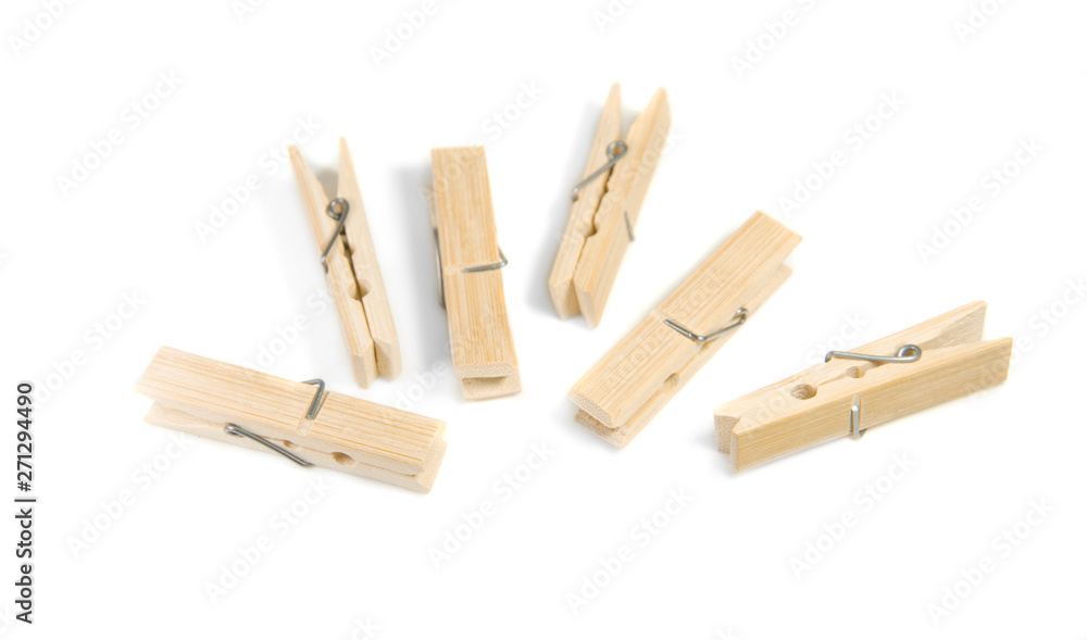 wooden clip isolated on white background wooden clip isolated on white background