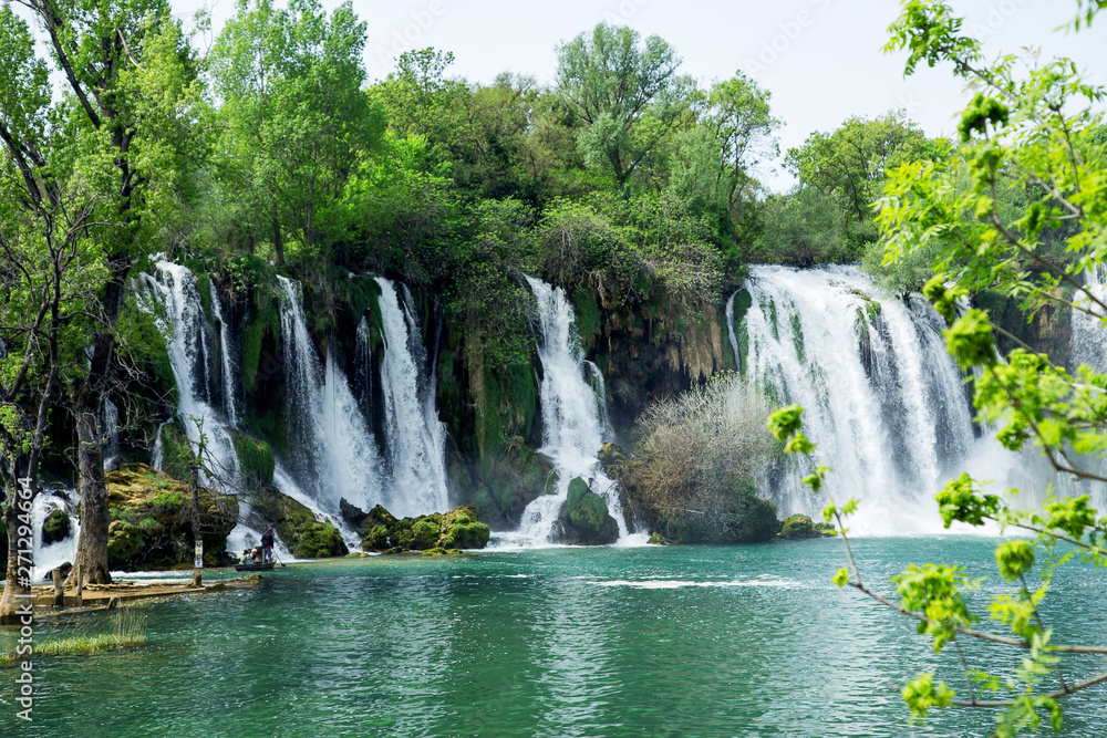 View at beautiful Kravice waterfalls View at beautiful Kravice waterfalls