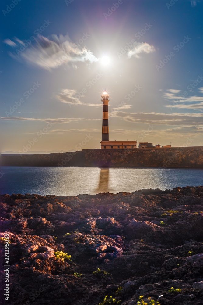 Fototapeta premium Artrutx Lighthouse in Minorca, Spain.