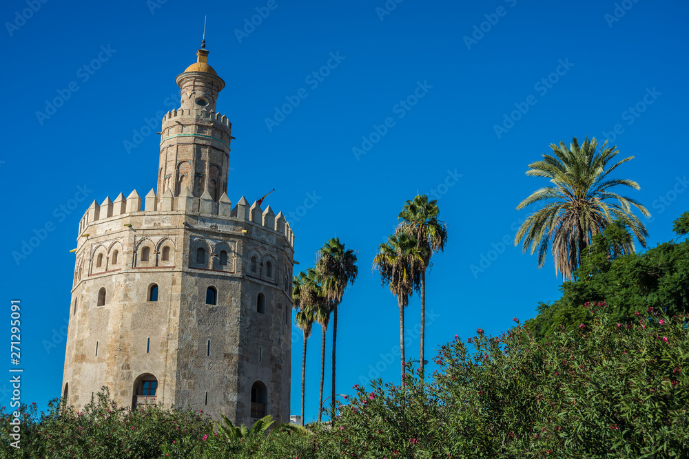 The Torre del Oro tower in Seville, Spain.