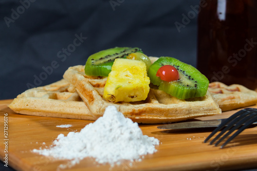 Waffles de limón y naranja para el desayuno