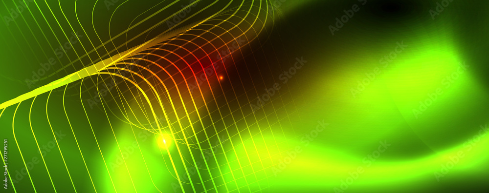 Neon glowing techno lines, hi-tech futuristic abstract background template, vector Neon glowing techno lines, hi-tech futuristic abstract background template, vector