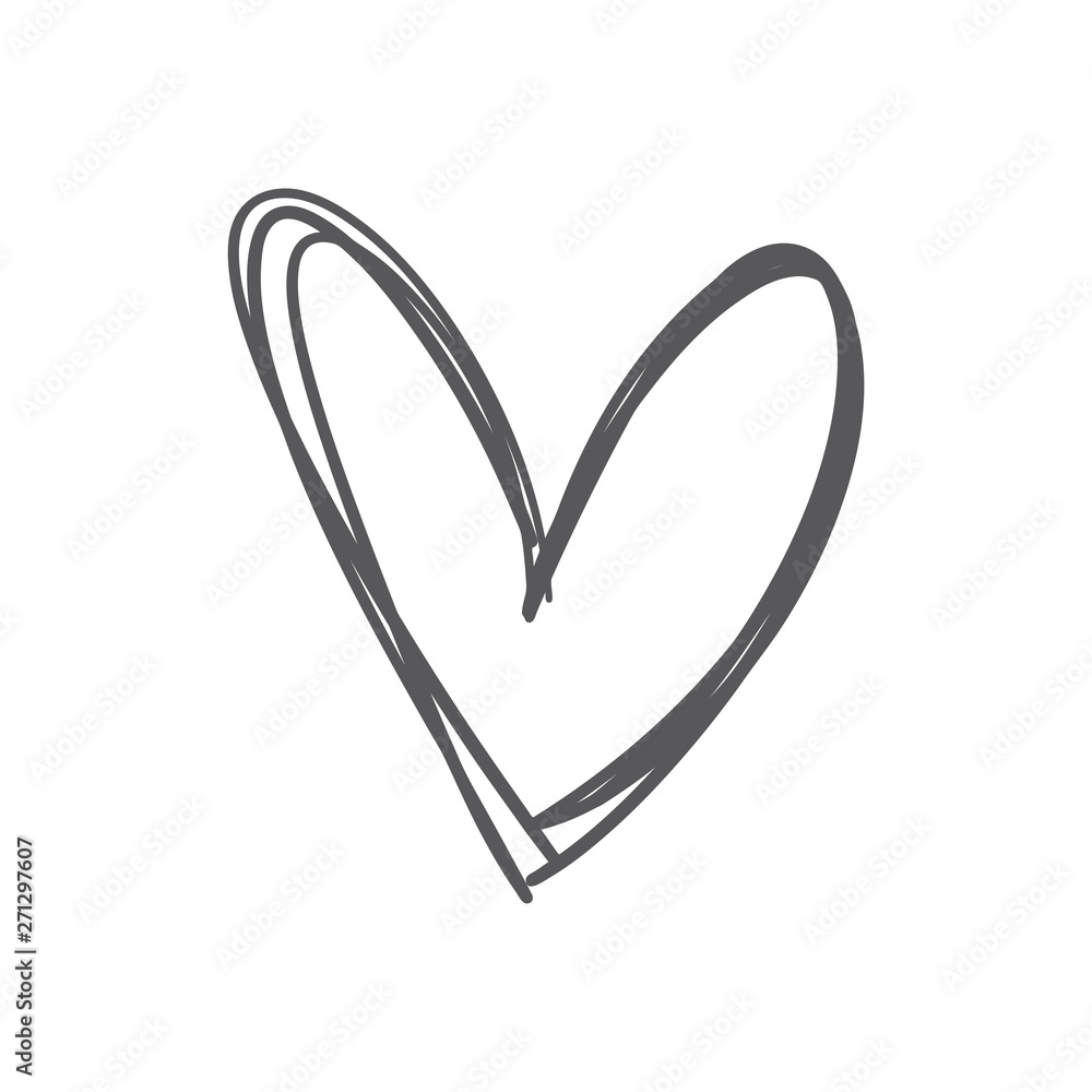 Hand drawn heart icon, love symbol. Sketched doodle illustration. Hand drawn heart icon, love symbol. Sketched doodle illustration.