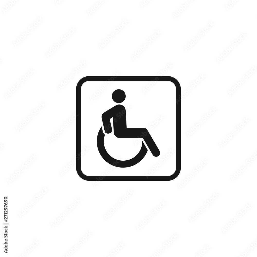 Disabled Handicap icon vector on white background. wheel chair symbol logo design illustration Disabled Handicap icon vector on white background. wheel chair symbol logo design illustration
