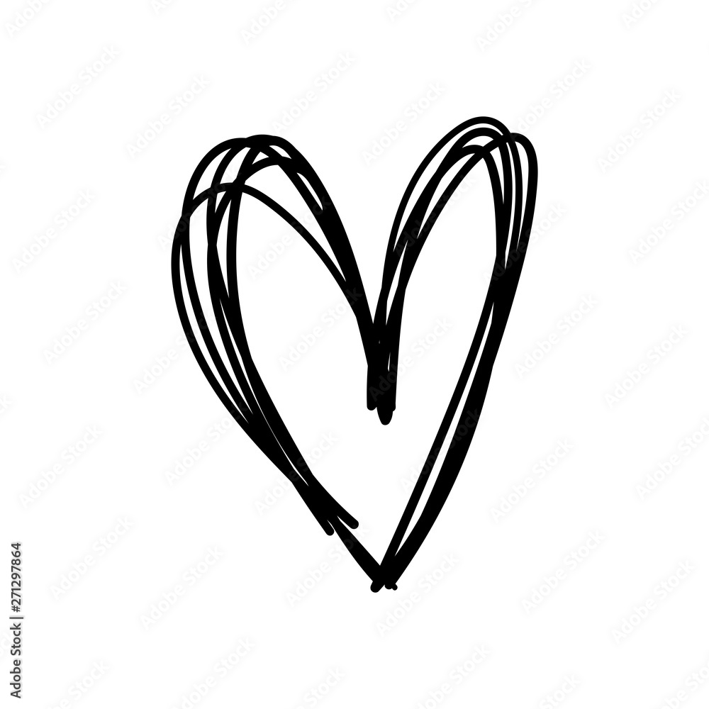 Hand drawn heart icon, love symbol. Sketched doodle illustration. Hand drawn heart icon, love symbol. Sketched doodle illustration.