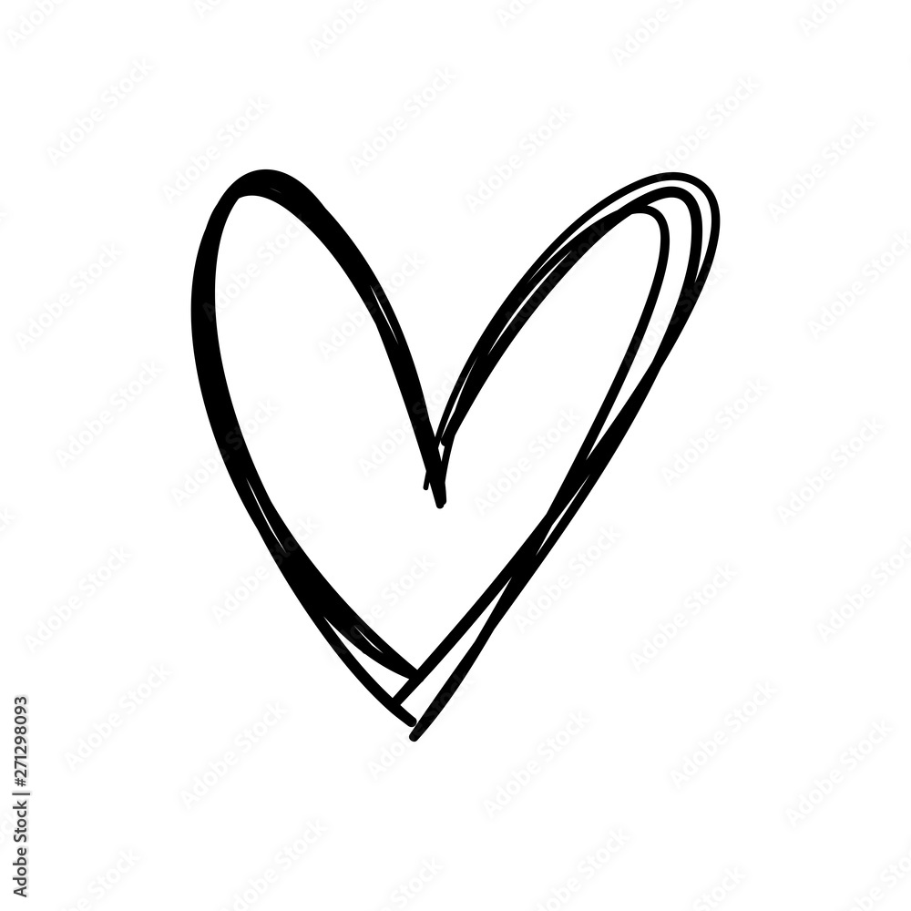 Hand drawn heart icon, love symbol. Sketched doodle illustration. Hand drawn heart icon, love symbol. Sketched doodle illustration.