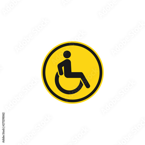 Disabled Handicap icon vector on white background. wheel chair symbol logo design illustration