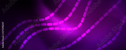 Neon vector wave lines abstract background, magic futuristic techno design