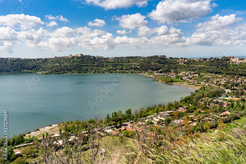 Castel Gandolfo town located by Albano lake, Lazio, Italy