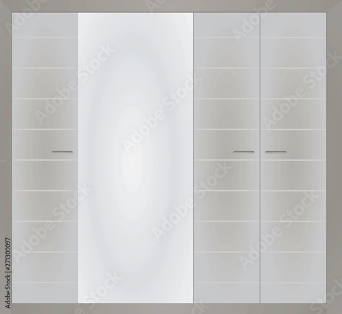 Grey closed closet. vector illustration