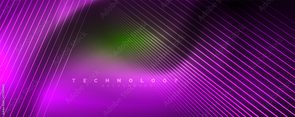 Vector neon light lines concept, abstract background Vector neon light lines concept, abstract background