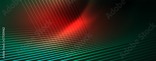 Vector neon light lines concept, abstract background