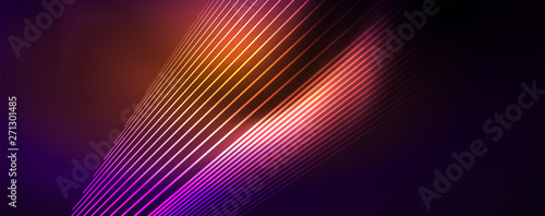 Color light with lines, outer space background, bright rays