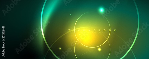 Shiny neon lines template - northern lights glowing blur lines. Futuristic style glow neon 80s disco club or night party techno template