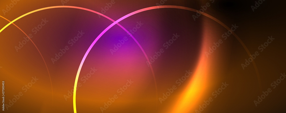 Shiny neon lights, dark abstract background with blurred magic neon light curved lines Shiny neon lights, dark abstract background with blurred magic neon light curved lines