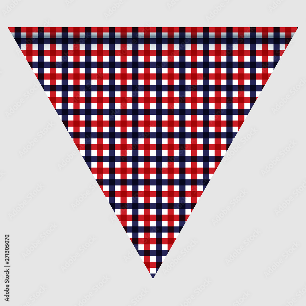 Happy holyday day triangular flag for planar festivals with red, blue and white color stars, stripes, checkered, chevrons. fective background. Happy holyday day triangular flag for planar festivals with red, blue and white color stars, stripes, checkered, chevrons. fective background.