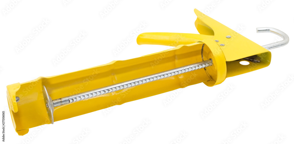 metal empty caulking gun isolated on white metal empty caulking gun isolated on white