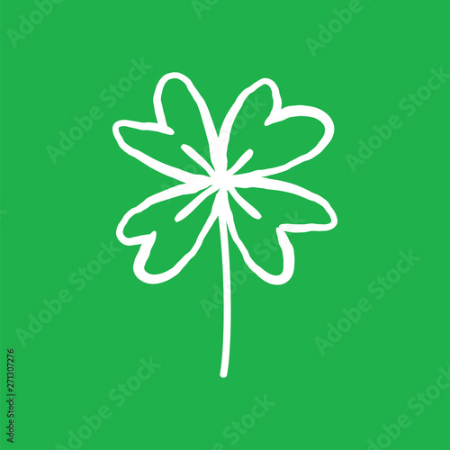 Good luck hand drawn shamrock. Lucky charm doodle.