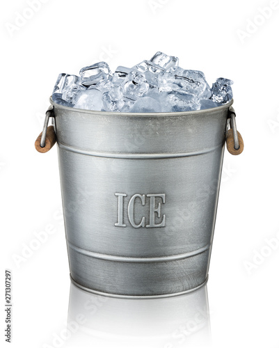 Ice bucket isolated on white background
