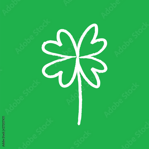 Good luck hand drawn shamrock. Lucky charm doodle.