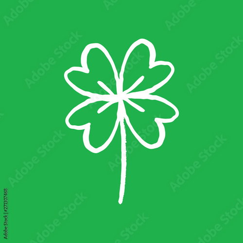 Good luck hand drawn shamrock. Lucky charm doodle.