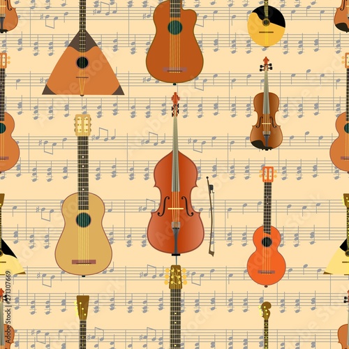 Musical instruments. String and stringed musical instruments.