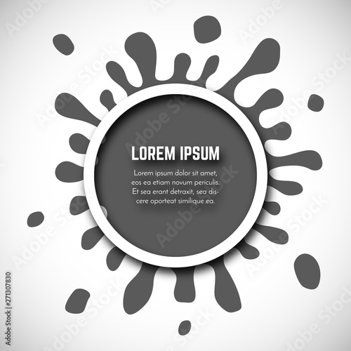 Dark Hand Drawn Paint Splash with white circle