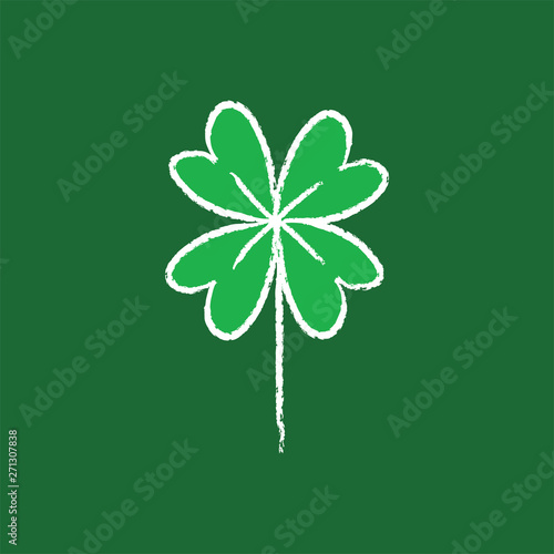 Good luck hand drawn shamrock. Lucky charm doodle.