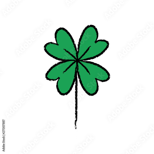 Good luck hand drawn shamrock. Lucky charm doodle.
