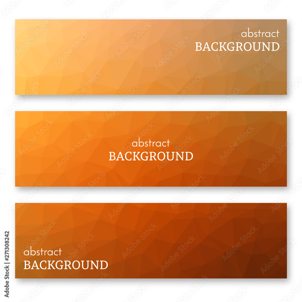 Fototapeta premium Set of three banners in low poly art style