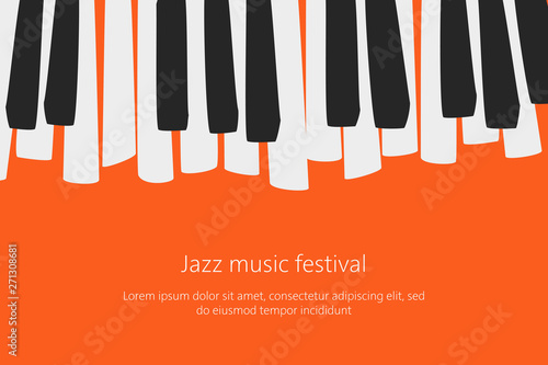 Music festival poster template with piano keys.