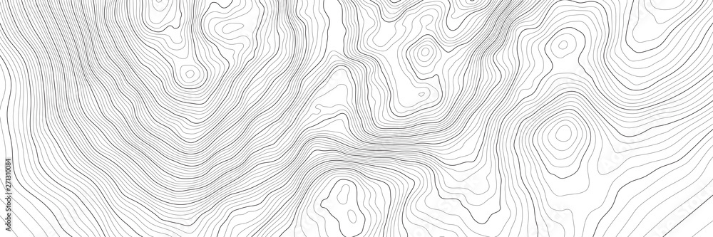 Fototapeta Stylizowana wysokość konturu topograficznego w liniach i konturach. Koncepcja warunkowego schematu geograficznego i ścieżki terenu. Ilustracji wektorowych.