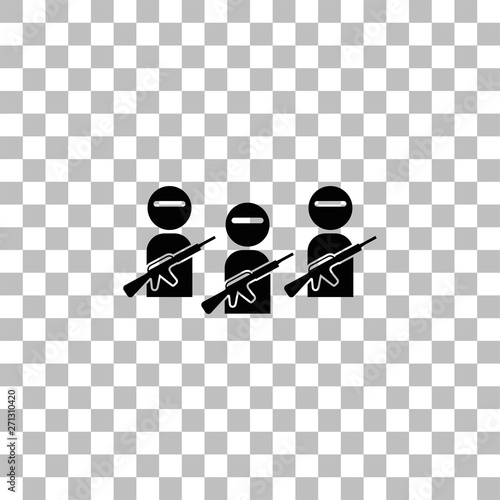 Terrorist balaclava mask icon flat