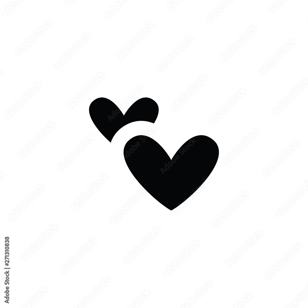 Two hearts vector icon. Double heart symbol of love. Two hearts vector icon. Double heart symbol of love.
