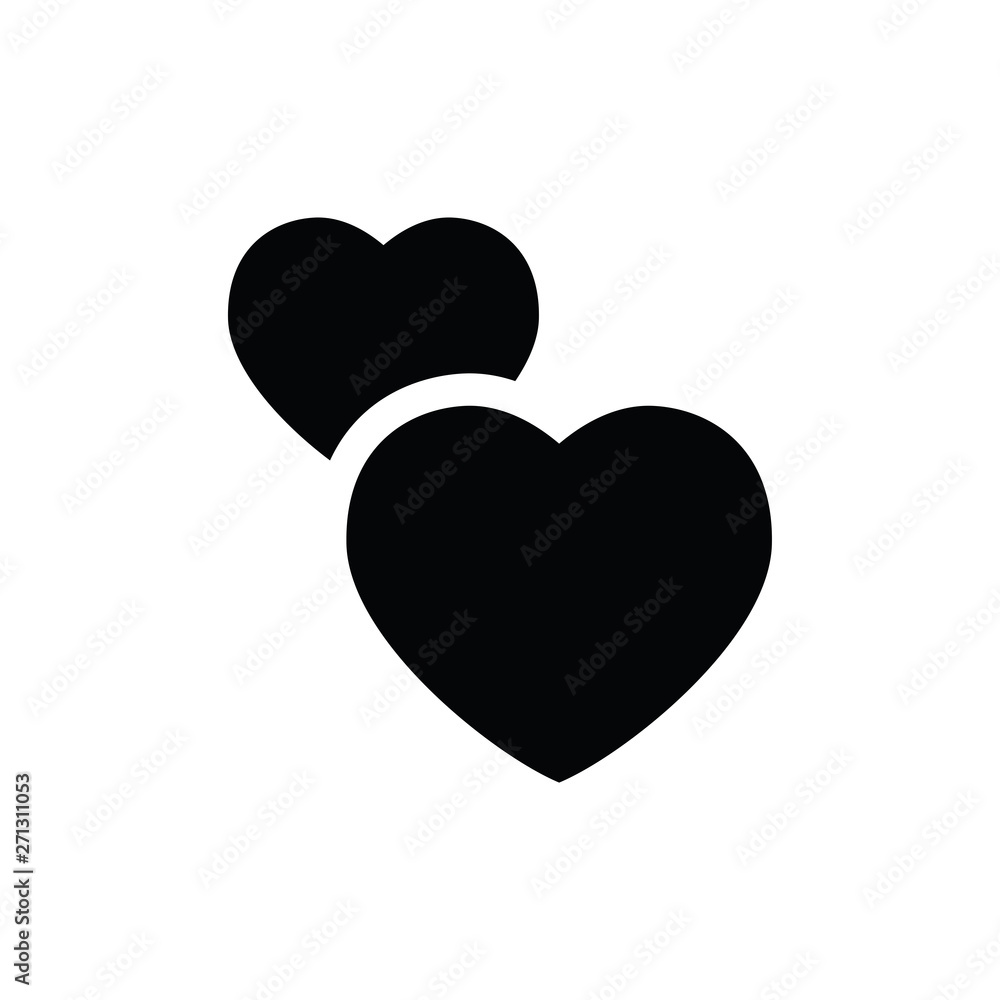 Two hearts vector icon. Double heart symbol of love. Two hearts vector icon. Double heart symbol of love.
