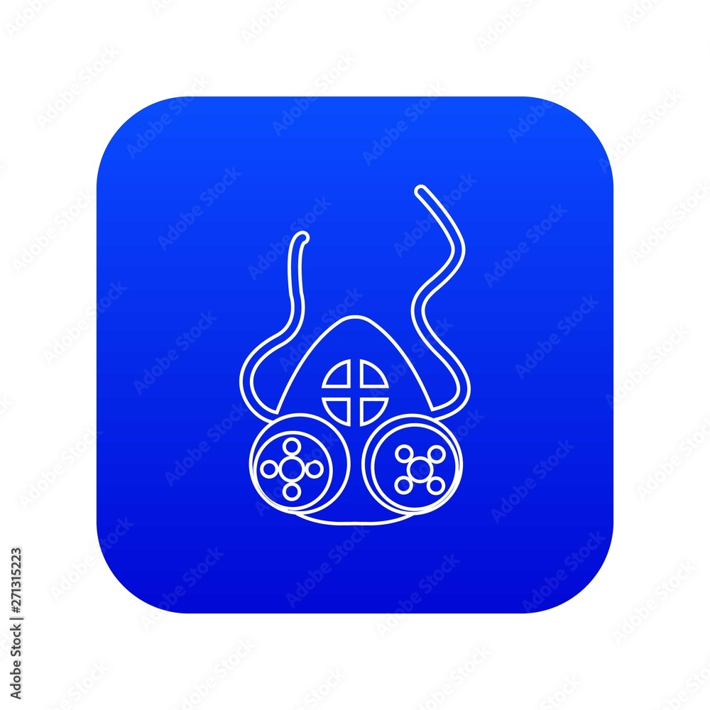 Mask protection icon blue vector isolated on white background Mask protection icon blue vector isolated on white background