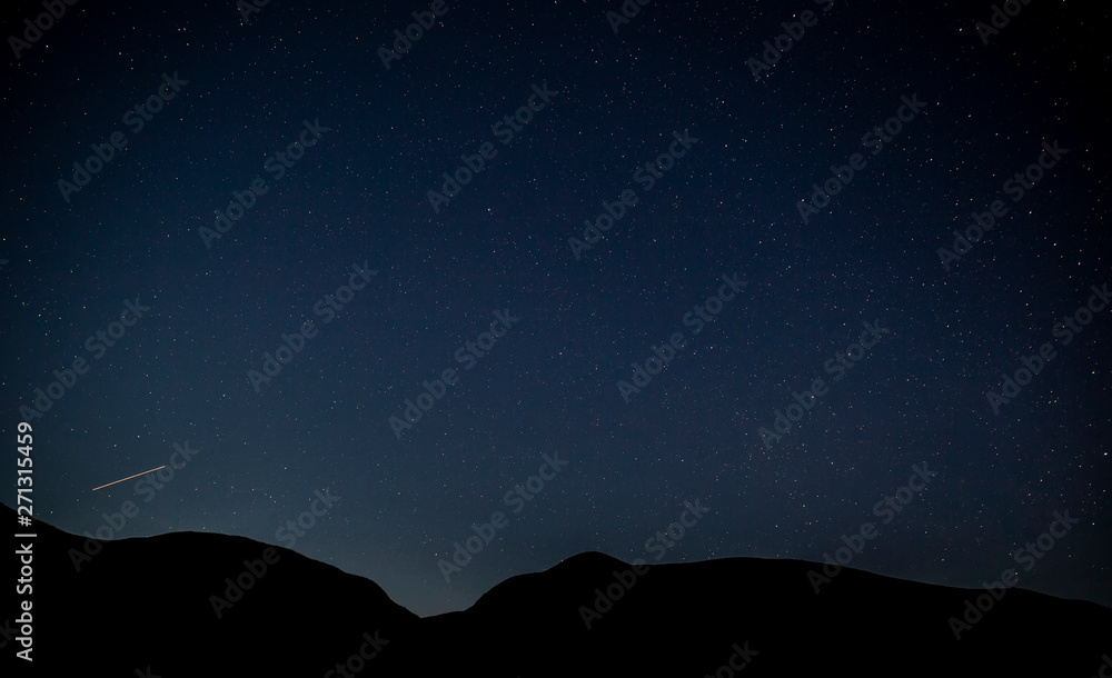 The beauty of the starry sky in the mountains