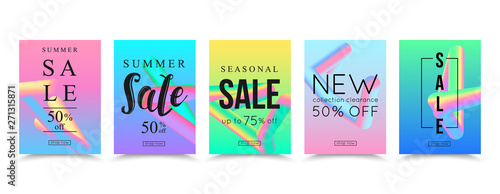 Set of colorful gradients sale banners. Vector illustration